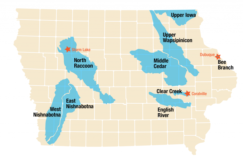 Urban rural Iowa Watersheds Approach Map